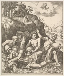 Dioses del río consolando a Peneo por la pérdida de su hija, Dafne de 