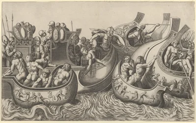 Speculum Romanae Magnificentiae: Batalla naval, siglo XVI