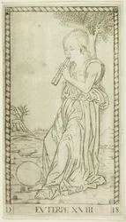 Euterpe, lámina dieciocho de Apolo y las musas