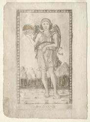 Genio del Mundo de los Tarocchi, serie B: Principios Cósmicos y Virtudes, #33, antes de 1467