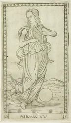 Polimnia, placa quince de Apolo y las musas