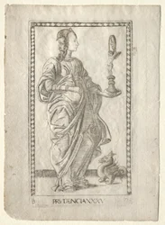 Prudencia de los Tarocchi, serie B: Principios Cósmicos y Virtudes, #35