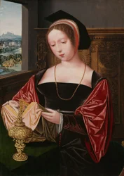 Una dama leyendo (Santa María Magdalena), c.1530 (óleo sobre tabla)