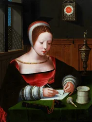 María Magdalena escribiendo.