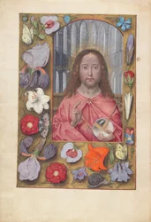 Horas de la Reina Isabel la Católica, Reina de España:  Fol. 14v, Salvator Mundi