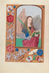 Horas de la Reina Isabel la Católica, Reina de España:  Fol. 191v, Santa Bárbara
