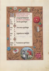 Horas de la Reina Isabel la Católica, Reina de España: Fol. 3r, febrero, c. 1500