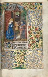 Libro de Horas Uso de Rouen: fol. 56r, Adoración con Pastores Natividad, c. 1470