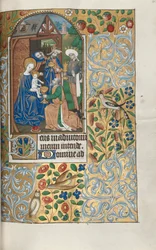 Libro de Horas Uso de Rouen: fol. 64r, Adoración de los Magos, c. 1470