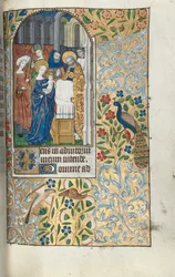 Libro de Horas Uso de Rouen: fol. 67r, Presentación del Niño Jesús en el Templo, c. 1470