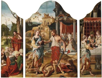 Tríptico con escenas de la vida de San Juan Bautista, ca. 1530