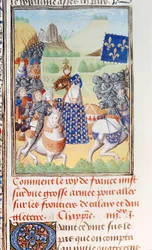 Harley 4380 fol.196v El rey Carlos VI (1366-1422) de Francia dirige una expedición contra Calais, de la parte 2 Volumen IV de 