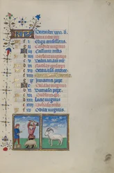Página del calendario de diciembre; Sacrificar un cerdo; Capricornio