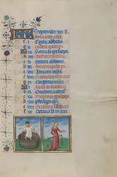 Página del calendario de septiembre; Hacer vino; Libra