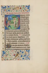 Inicial O: El martirio de San Sebastián
