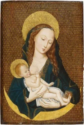 María lactans en una luna creciente, ca 1485