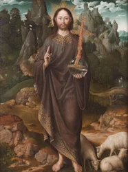 Holandés: Christus als Salvator Mundi Salvator Mundi en un paisaje