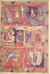 Escenas de las Vidas de Samuel, Saúl y David, de la Biblia de Winchester, 1160-80