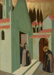 San Antonio saliendo de su monasterio, c.1430-1435 (temple sobre tabla de álamo)