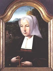 Retrato de una dama sosteniendo un rosario