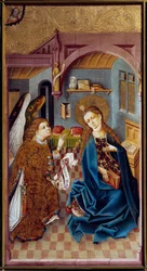 La Anunciación Pintura del Maestro del Alto Rin (siglo XV) 1460 Lyon, Museo de Bellas Artes