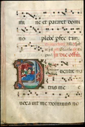 Folio de un gradual, finales del siglo XV (tinta, témpera y pan de oro sobre pergamino)