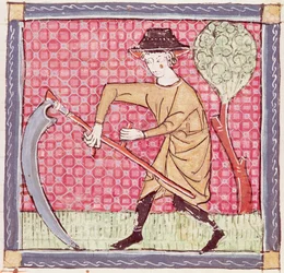 Fol.58v Junio: Haciendo heno