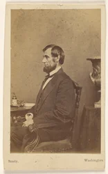 [Abraham Lincoln sentado, de perfil]