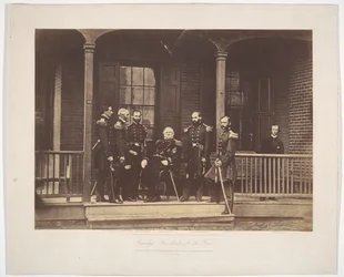 Teniente general Scott, comandante en jefe del Ejército de los Estados Unidos, y estado mayor