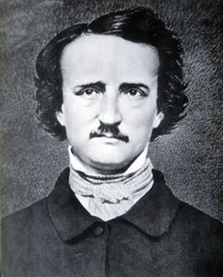 Retrato del escritor estadounidense Edgar Allan Poe (1809 - 1849) fotografía de Brady en el siglo XIX