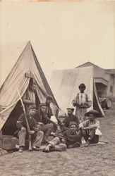 [Escena de campamento con soldados de la 22ª Milicia del Estado de Nueva York, Harper
