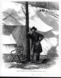 Teniente General Ulysses S. Grant, en su cuartel general, ilustración de 