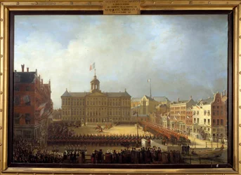 Llegada de Napoleón I a la Plaza Real en Ámsterdam el 15/10/1811