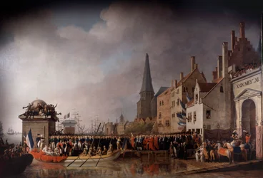 Entrada de Napoleón Bonaparte y Josefina de Beauharnais en Amberes el 18/07/1803