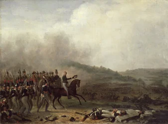 Willem Frederik (1772-1843) Príncipe de Orange en la batalla de Quatre Bras