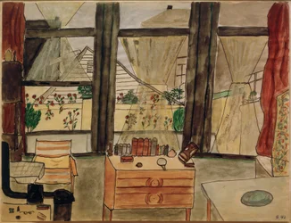 Dormitorio de Max Beckmann con la cortina abierta