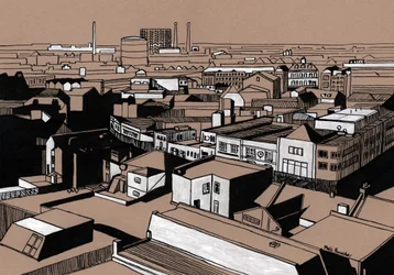 Croydon View, 2016 (tinta acrílica sobre tabla)