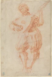 Hombre tocando un laúd (recto)