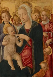 Virgen con el Niño y ángeles y querubines, c.1460-1465 (temple sobre tabla de álamo)