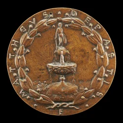 Fuente coronada por una figura masculina desnuda [reverso], c. 1446