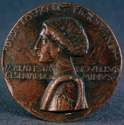 Medalla a la gloria de Sigismondo Pandolfo Malatesta Anverso, 1446