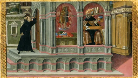 Visión de San Agustín de los santos Jerónimo y Juan el Bautista