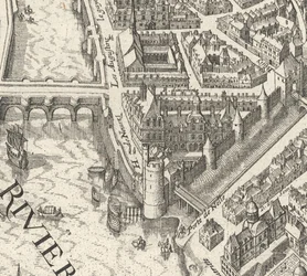 Hôtel de Nevers en el plano Merian de París de 1615 - David Rumsey