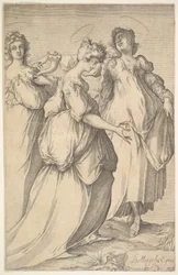 Tres figuras femeninas con halo, ca. 1610-50