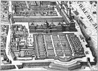 París: el palacio y jardín de las Tullerías en 1615, facsímil del plano de Mathieu Merian