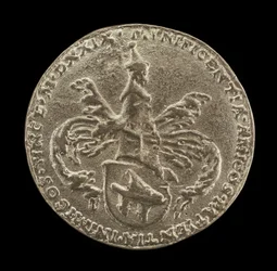 Escudo de armas, cresta y lambrequín [reverso], 1529