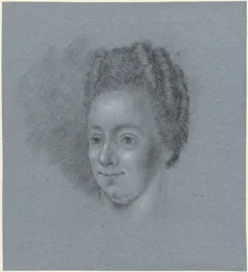 Retrato de una mujer, a la izquierda