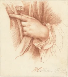 Estudio de una mano izquierda en paños