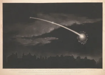 Representación del meteoro visto en Paddington unos 12 minutos antes de las 11 de la noche del 11 de febrero de 1850.
