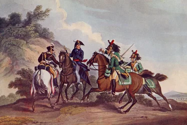Captura del general Paget por dragones franceses durante la retirada de Burgos en la Guerra Peninsular